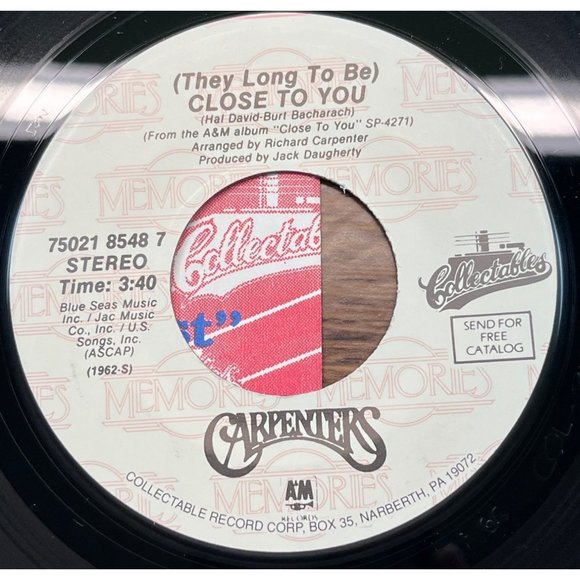 The Carpenters Close to You / Ticket to Ride (Beatles) 45 Pop Reissue VG+/NM - Picture 2 of 4